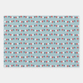 Patriotic Coordinating Print Wrapping Paper Sheets Geschenkpapier Set (Vorderseite 3)
