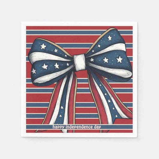 Patriotic Coquette Bow mit US Flagge Serviette (Vorderseite)