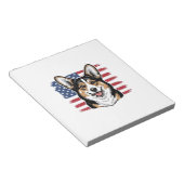 Patriotic Corgi American Flag Vintage Vector Desig Notizblock (angewinkelt)