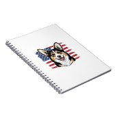 Patriotic Corgi American Flag Vintage Vector Desig Notizblock (Rechte Seite)