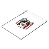 Patriotic Corgi American Flag Vintage Vector Desig Notizblock (Linke Seite)