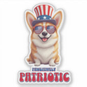 Patriotic Corgi - pawsitiv Patriotic Aufkleber (Vorderseite)