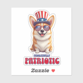 Patriotic Corgi - pawsitiv Patriotic Aufkleber