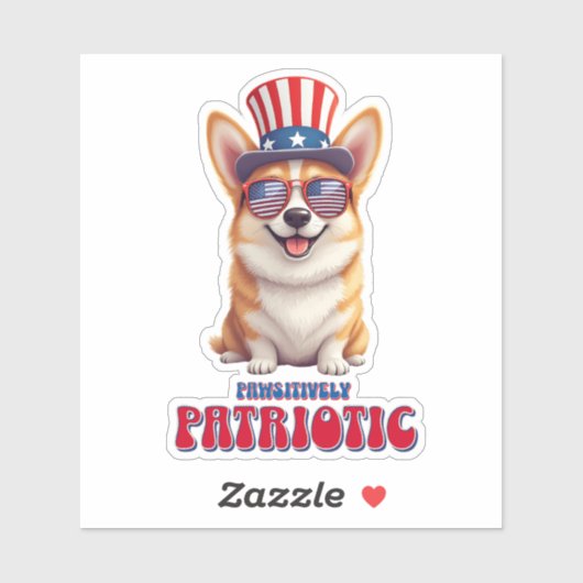 Patriotic Corgi - pawsitiv Patriotic Aufkleber (Blatt)