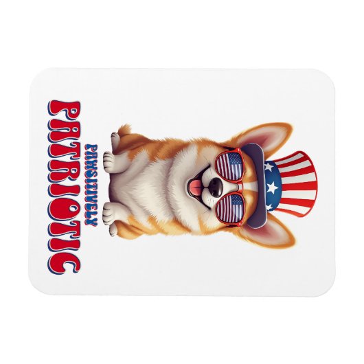 Patriotic Corgi - pawsitiv Patriotic Magnet (Horizontal)