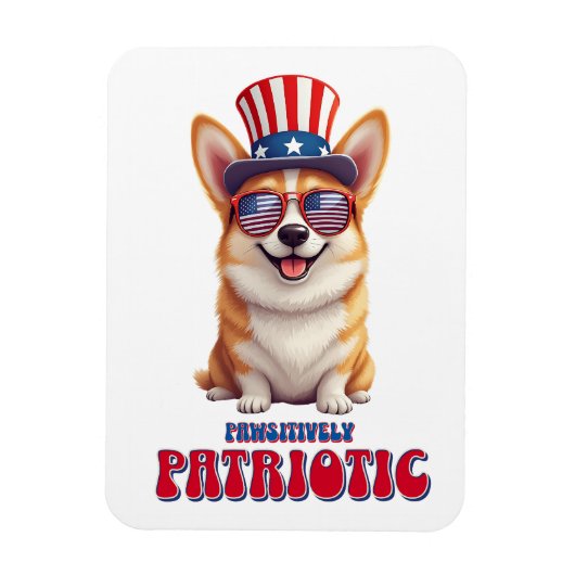Patriotic Corgi - pawsitiv Patriotic Magnet (Vertikal)