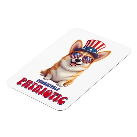 Patriotic Corgi - pawsitiv Patriotic Magnet (Linke Seite)