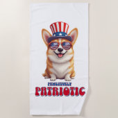 Patriotic Corgi - pawsitiv Patriotic Strandtuch (Vorderseite)