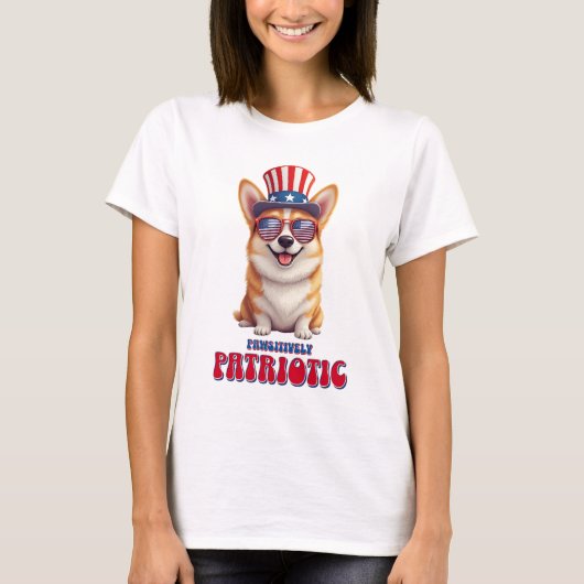 Patriotic Corgi - pawsitiv Patriotic T-Shirt (Vorderseite)