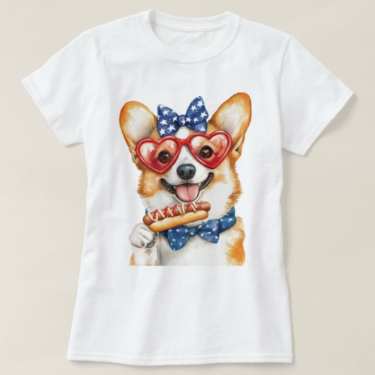 Patriotic Corgi T-Shirt (Design vorne)