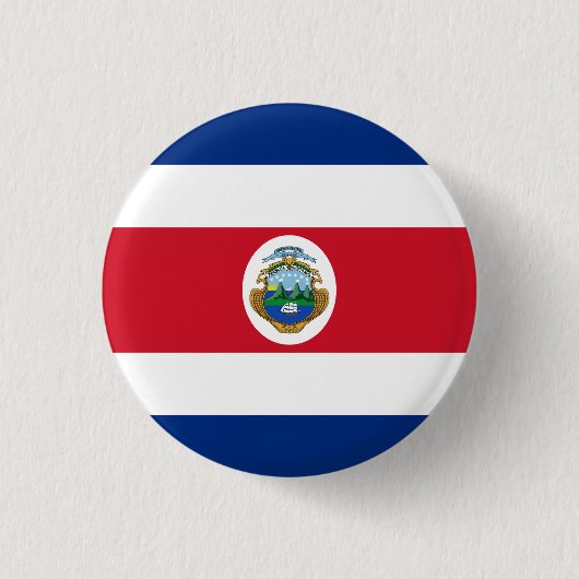 Patriotic Costa Rica Flag Button (Vorderseite)