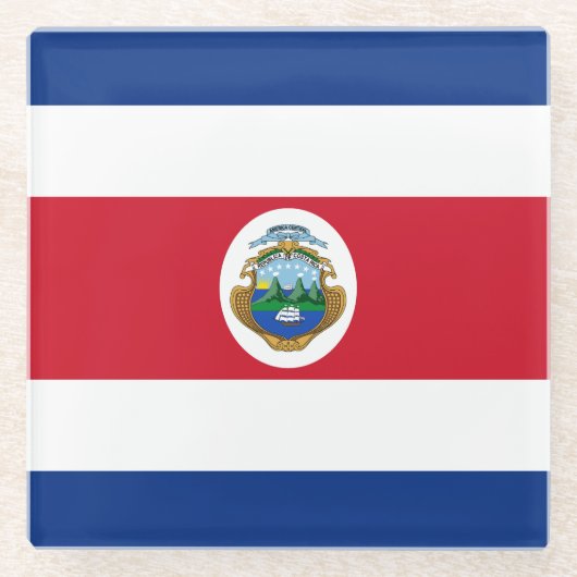 Patriotic Costa Rica Flag Glasuntersetzer (Vorderseite)