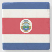 Patriotic Costa Rica Flag Steinuntersetzer (Vorderseite)