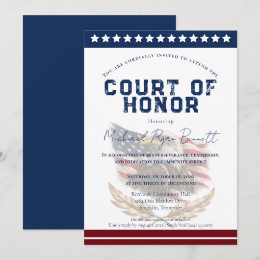 Patriotic Court of Honor Invitation Einladung (Vorne/Hinten)