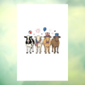 Patriotic Cow Lineup Vintage Vector Shirt Design_1 Fensteraufkleber (Blatt 3)