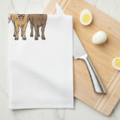 Patriotic Cow Lineup Vintage Vector Shirt Design_1 Geschirrtuch (Viertel Falte)