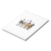 Patriotic Cow Lineup Vintage Vector Shirt Design_1 Notizblock (Rotiert)
