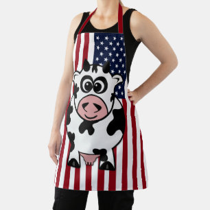 Patriotic Cow USA Flag Schürze