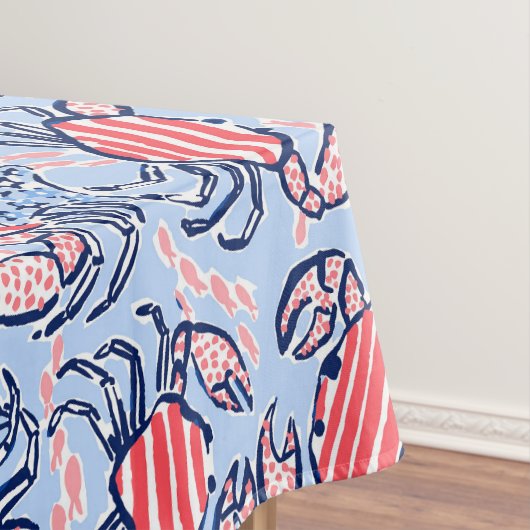 Patriotic Crabs Stars Blue Red Tischdecke (Beispiel)