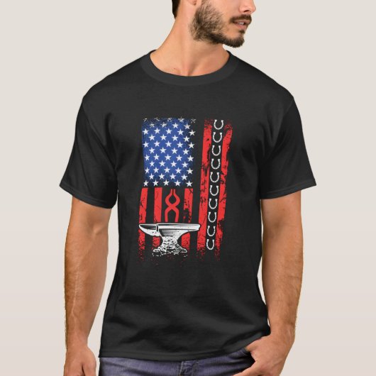 Patriotic Crafts 4Th Of July American Flag Farrier T-Shirt (Vorderseite)