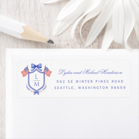 Patriotic Crest Wedding Return Address (Insitu)