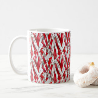 Patriotic Crimson Silver Weave Kaffeetasse