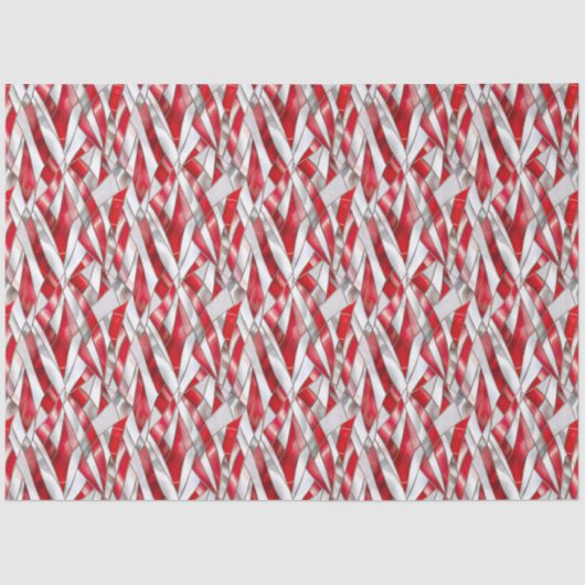 Patriotic Crimson Silver Weave Seidenpapier (Vorderseite)