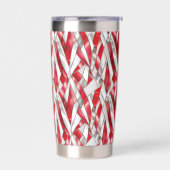 Patriotic Crimson Silver Weave Thermobecher (Links)