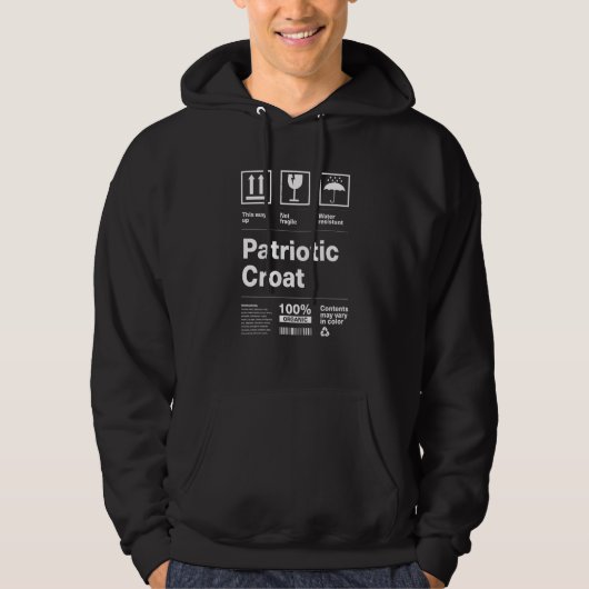Patriotic Croat Patriotism Croatia Country Pride C Hoodie (Vorderseite)