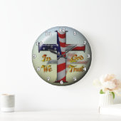 Patriotic Cross fun wall clock Große Wanduhr (Zuhause)