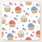 Patriotic Cupcake American Flag Stars Rechteckiger Pappuntersetzer (Vorderseite)