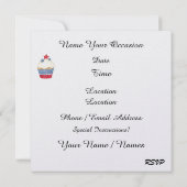 Patriotic Cupcake Einladung (Rückseite)