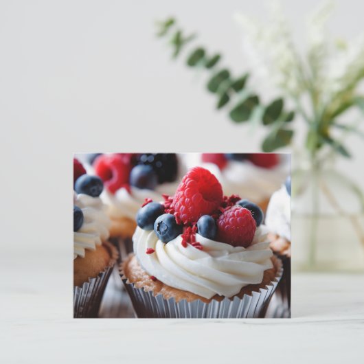 Patriotic Cupcake Postkarte (Stehend Vorderseite)