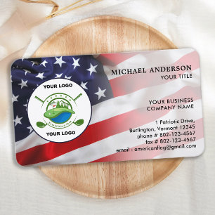 Patriotic Custom Corporate Logo American Flag Visitenkarte