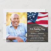 Patriotic Custom Foto USA American Flag Birthday Einladung (Vorderseite)