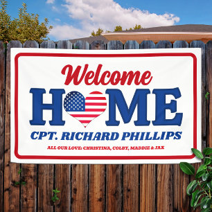 Patriotic Custom Military Welcome Zuhause Banner
