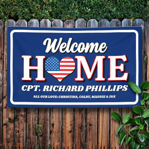 Patriotic Custom Military Welcome Zuhause Banner