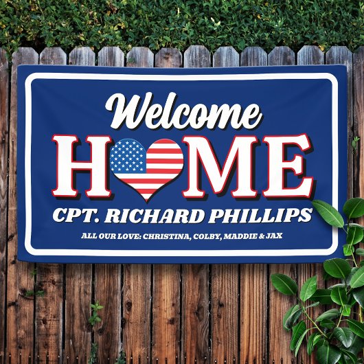 Patriotic Custom Military Welcome Zuhause Banner