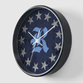 Patriotic Custom Monogram Betsy Ross American Flag Uhr (Winkel)