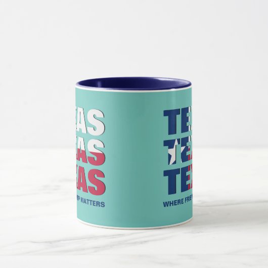 Patriotic Custom TEXAS FLAG Tasse (Zentrum)