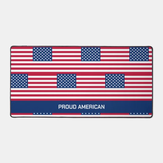 Patriotic Customizable USA American Flag Schreibtischunterlage (Vorderseite)