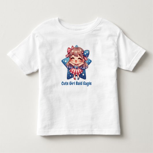 Patriotic Cutie – Baby Bald Eagle with Bow Girls'  Kleinkind T-shirt (Vorderseite)