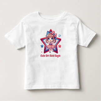 Patriotic Cutie – Baby Bald Eagle with Bow Girls' Kleinkind T-shirt