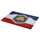 Patriotic cutting board with Flag of Utah, US Schneidebrett (Ecke)