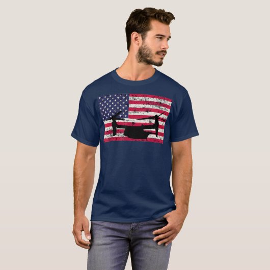 Patriotic CV22 Osprey American flag T-Shirt (Vorne ganz)