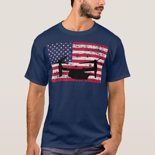 Patriotic CV22 Osprey American flag T-Shirt (Vorderseite)