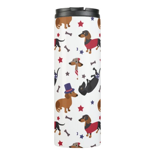 Patriotic Dachshund Thermosbecher (Rückseite)