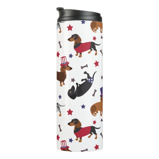 Patriotic Dachshund Thermosbecher (Nach rechts gedreht)
