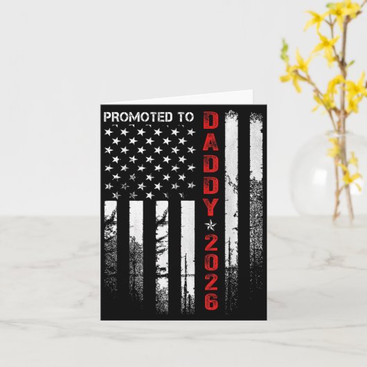 Patriotic Dad 2026 Promoted To Daddy Est 2026 New  Karte (Gelbe Blume)