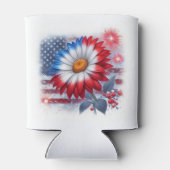 Patriotic Daisy and American Flag Independence Day Dosenkühler (Rückseite)
